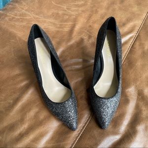 Nine West Black Glitter Heels Sz 8.5
